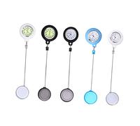 COLLBATH Badge Reel Pocket Watch Clip-on Hanging Watch Smiling Face Decoration Number Lightweight Suitable for Nurses Doctors Students White