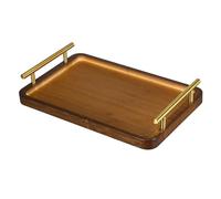 COLLBATH Bamboo Serving Tray with Sturdy Handles Rectangular Wooden Tea Tray for Breakfast Coffee Snacks Dinner Multi-functional Rustic Charcuterie Board for Eating and Display Stable and
