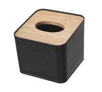 COLLBATH Bamboo Tissue Holder Box Square Napkin Storage Organizer Desktop Bag Storage Case with Smooth Surface and Easy Access Minimalist Design for Office Home Bedroom Decor