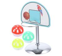 COLLBATH Bird Basketball Hoop Metal Stand Parrot Toy Educational Training Set 4pcs Medium Size Random Color for Small to Medium Birds