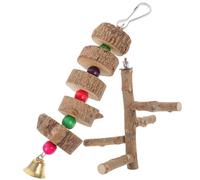 COLLBATH Bird Stand Pole Parrot Perch 2-pack Bird Toy Safe for Parrots Birds Chewing and Exercise Toy Wood Material Rough Surface Random Color