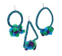 COLLBATH Bird Toy Set Parrot Swing Chewing Climbing Toy Safe Cotton Rope Bird Cage Accessory