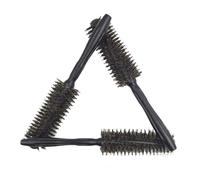 COLLBATH Black Curly Bristle Hair Comb with Wooden Ergonomic Handle Salon Detangling Hairdressing Tool for Styling and Improving Hair Quality S Suitable for Professional and Home Use