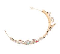 COLLBATH Bling Rhinestone Christmas Crown with Elk Antlers Tiara Crystal Headpiece for Women Holiday Party Dress Up Accessories Festive Sparkle Xmas Photo Props