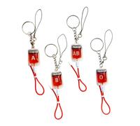 COLLBATH Blood Group Keychain Blood Type Pendant Stainless Steel Ring Unique Decor Party Favor Hanging Accessory Metal Keyring Keychain Decoration Backpack Chain Fashionable Pendant