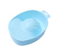 COLLBATH Blue Single Layer Nail Art Soaking Bowl Plastic Manicure Tray for Hand Nail Soaker and Cuticle Softening Suitable for False Removal and Treatment at Home Salon