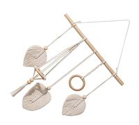 COLLBATH Bohemian Macrame Hair Clip Hanger Headband Holder Beige Cotton Rope Woven Wall Organizer for Girls’ Hair Accessories Storage Nursery Decoration