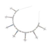 COLLBATH Bohemian Rhinestone Star Headband, Alloy Six-Pointed Star Hair Accessory with Colorful Beads, Sparkly Celestial Bridal Tiara for Party, Wedding, and Festival Wear