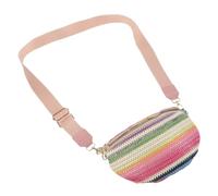 COLLBATH Bohemian Waist Bag Small Woven Fanny Pack for Travel with Wide Shoulder Strap Lightweight Chest Pouch for Women S Outdoor Sports Hiking and Daily Use