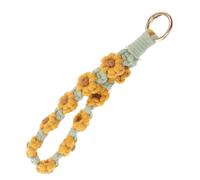 COLLBATH Boho Floral Woven Keychain Bracelet Handcrafted Daisy Flower Lanyard for Women Versatile Wristlet Strap for Keys Phone Chic Accessory for Everyday Use