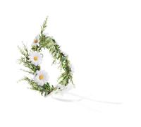 COLLBATH Boho White Daisy Flower Headband with Ribbon Delicate Bridal Hair Accessory for Weddings and Parties Flower Girl Headpiece for Birthday Christmas and Photo Shoots