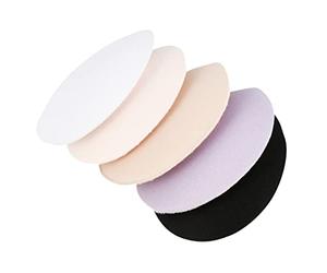 COLLBATH Breast Pad Inserts Chest Padding Accessories 5 Pairs Sponge Drop Shaped for Women Hand Washable and Well Fixed Multi-colour Assorted Suitable for Bras under T-shirts