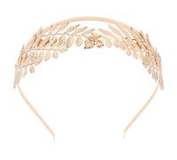 COLLBATH Bridal Crown Hair Hoop Baroque Leaf Design Gold Finish Elegant Wedding Headband for Bride Special Occasion Hair Accessories