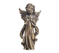 COLLBATH Bronze Angel Figurine Ornament 2 Inch Desktop Sculpture Christmas Decoration Praying Angel Statue for Home Office Space Saving