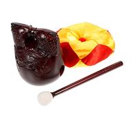 COLLBATH Buddhist Meditation Chanting Set Cushion 4-inch Wooden Fish and Mallet for Zen Practice Buddhist Hall Decor