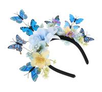 COLLBATH Butterfly Headband for Women Elegant Floral Hair Crown Bride Accessories for Weddings Tea Parties Halloween and Carnival Costume Events Versatile Monarch Fascinator with Romantic