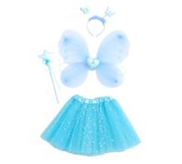 COLLBATH Butterfly Wings Cosplay Costume for Gauze Dress with Fairy Skirt and Headband Lightweight Flirty Design for Birthday Dance Halloween Christmas and Performance