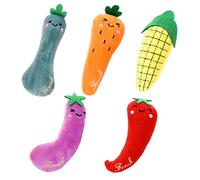 COLLBATH Catnip Chew 5pcs Vegetables Cat Plush Catnip Pet Supplies for Kitten Senior