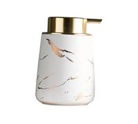 COLLBATH Ceramic Lotion Dispenser with Press Pump Portable Marble White Emulsion Bottle for Travel Toiletries Multi-purpose Refillable Pump Bottle for Liquid Soap and Makeup
