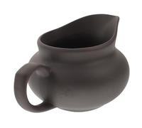 COLLBATH Ceramic Milk Dispenser Kettle Vintage Style for Restaurant and Household Small Black Porcelain Jug for Sauce Salad Dressings Vinegar and Hot Syrups and Practical Serving Pitcher