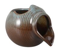 COLLBATH Ceramic Pond Spitter Jar Small Size with Flowing Water Function, Decorative Fountain Jar for Courtyard Garden and Indoor Aquarium, Ceramic Fountain Accessory