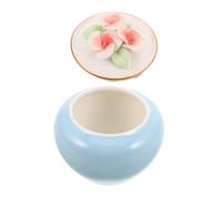 COLLBATH Ceramic Small Pet Cremation Urn for Dog and Cat Ashes Memorial Keepsake Box with Multifunctional Storage for Teeth Hair and Mementos Blue