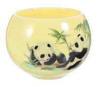 COLLBATH Ceramic Tea Cup Yellow Compact Portable Chinese Gongfu Tea Cup for Tea House and Home Use