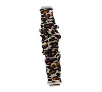 COLLBATH Chic Elastic Scrunchie Watch Band for Watch Active Comfortable No Buckle Replacement Strap with Leopard Print Unisex Fit for Everyday Wear