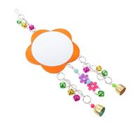 COLLBATH Chicken Hanging Mirror with Beak Grinding Plaything Large Pet Bird Swing with Bell for Parrots Budgies and Chickens Enrichment Cage Accessory for Fun and Activity