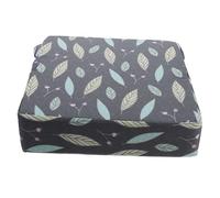 COLLBATH Children’s Booster Seat Pad for Dining Chair, Waterproof Polyester High Chair Cushion, Thick Increased Seat Pad for 1-5 Year Old Kids, Grey Leaf Pattern, Baby Dining Support Cushion