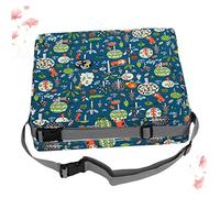 COLLBATH Children's Dining Cushion for Boosting Chair Height Green Animal Forest Portable Seat Pad for Toddlers Easy to Clean and Travel-Friendly