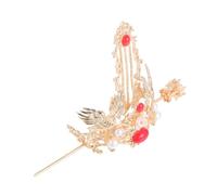 COLLBATH Chinese Vintage Hair Coronet Stick Pin with Gold Crane Design Lightweight Classical Hairpin for Women Hanfu Wedding Party Cosplay Accessories