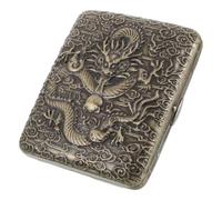 COLLBATH Cigarette and Pressure 20 Protection Moisture, with Capacity Vintage Engraved Metal Pack Holder Resistant Design, Portable Retro Smoker Box for Men Suitable for Daily Use
