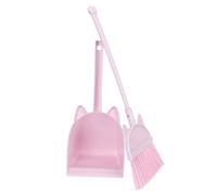 COLLBATH Cleaning Broom and Dustpan Safe High-Grade Material Sweeping Tools for Indoor Outdoor Pretend Play Enhances Interaction and Housekeeping Skills Pink