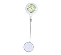 COLLBATH Clip-on Pocket Hanging Watch for Students White Luminous Badge Reel Smiling Face Pattern Number Display Lightweight Suitable for Nurses and Doctors