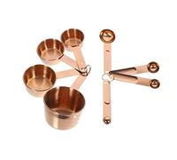 COLLBATH Copper Measuring Cups and Spoons Set 8-Piece Stainless Steel Measuring Spoon and Cup Set Accurate Scale for Baking and Cooking for Kitchen Use