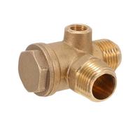 COLLBATH Copper One-Way Check Valve Industrial Air Compressor Tee Connector for Pneumatic Control Antibackflow Silent Valve Accessory Copper for Workshop Air Systems