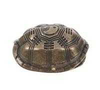 COLLBATH Copper Turtle Shell Craft Prosperity Figurine Featuring I-Ching Coins, Brown Decorative Ornament Suitable for Home Fortune Telling or Study Table