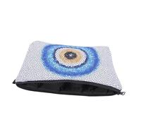 COLLBATH Cosmetic Bag Travel Makeup Organizer Pouch Evil Eye Print Portable Toiletry Bag for Women Skincare and Beauty Accessories