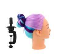 COLLBATH Cosmetology Doll Head Synthetic Hair Styling Mannequin for Braiding Curling Cutting Practice Training Model for Salon and Beauty School Students