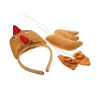 COLLBATH Cosplay Animal Chicken Headband Set Party Headband Animal Tail Prop Loveliness and Comfort for Halloween Stage Performances