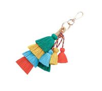 COLLBATH Cotton Thread Tassel Keychain Pendant for Bags Phones and Accessories Beautiful Bohemian Style Decoration Green Color Friends and Yourself