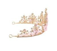 COLLBATH Creative Pink Rhinestone Crown Tiara Headband Stylish Headdress for Birthday Parties Durable Design for Daughters Fashionable Hair Accessories for Celebrations