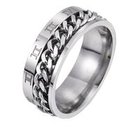 COLLBATH Creative Rotatable Titanium Steel Ring Jewelry with Roman Numerals, Comfortable to Wear Simple Design Ring Decoration for Men and Women Suitable for Graduation Festival