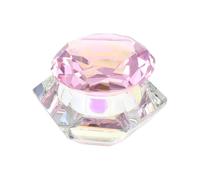 COLLBATH Crystal Nail Art Liquid Cup with Lid for Manicure Pink Hexagon Heart-shaped Glass Cup Nail Salon Acrylic Tool and Dip Powder Use