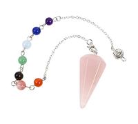 COLLBATH Crystal Pendulum Chakra Chain Pendant for Diy Jewelry Natural Stones Easy to Attach to Bag Clothes Keychain Unique Craftwork