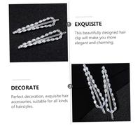 COLLBATH Crystal Zirconia Side Hair Clamp Elegant Metal Head Accessory for All-match Delicate Hairpin for Weddings Parties Daily Hairstyles Silver Tone