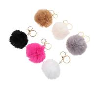 COLLBATH Cute Rabbit Hair Keychain Lanyard Plush Ball Car Key Pendant Adorable Keychain for Bag