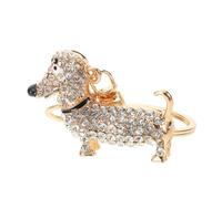 COLLBATH Dachshund Dog Keychain Handbag Purse Car Key Chain Polished Zinc Alloy Rhinestones for Dog Lovers