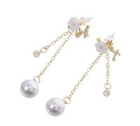 COLLBATH Dangle Flower Earrings for Women Lightweight Floral Tassel Jewelry Unique Long Leisure and Evening Events Gold Shell Floral Earrings